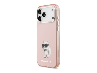 Karl Lagerfeld IML Aquarelle Choupette & Logo MagSafe Case for iPhone 17 Pro - Pink