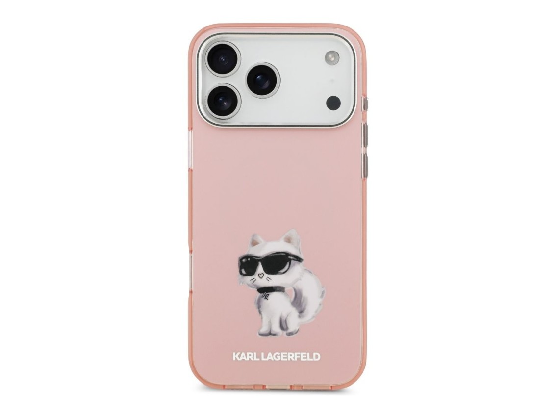 Capa MagSafe Karl Lagerfeld IML Aquarelle Choupette & Logo para iPhone 17 Pro - Rosa