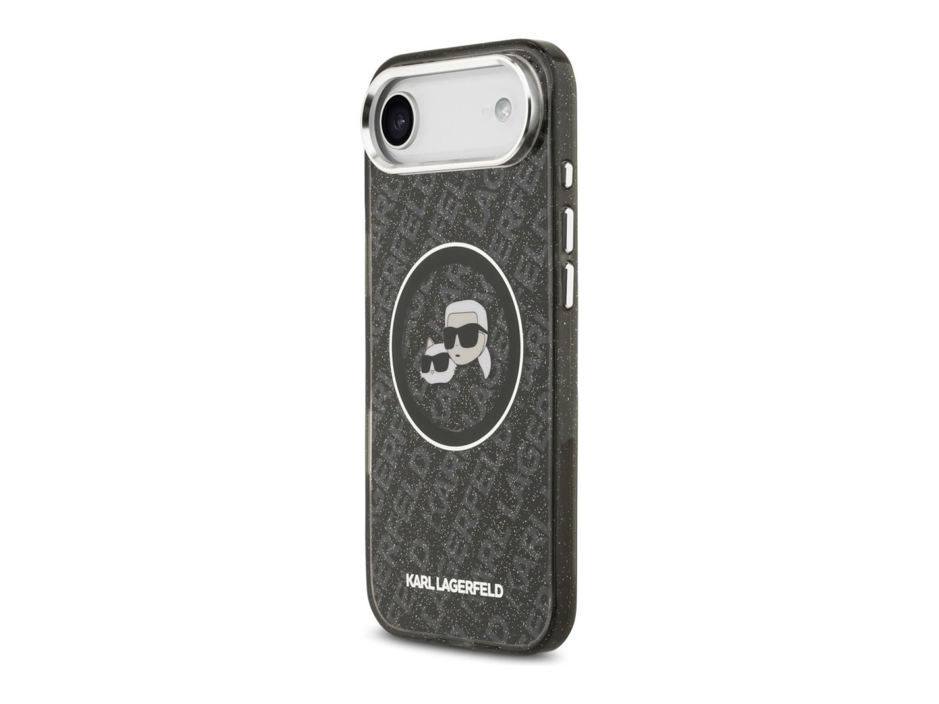 Capa MagSafe para iPhone Air com estampado de Karl Lagerfeld IML Glitter Karl & Choupette Heads - Pr