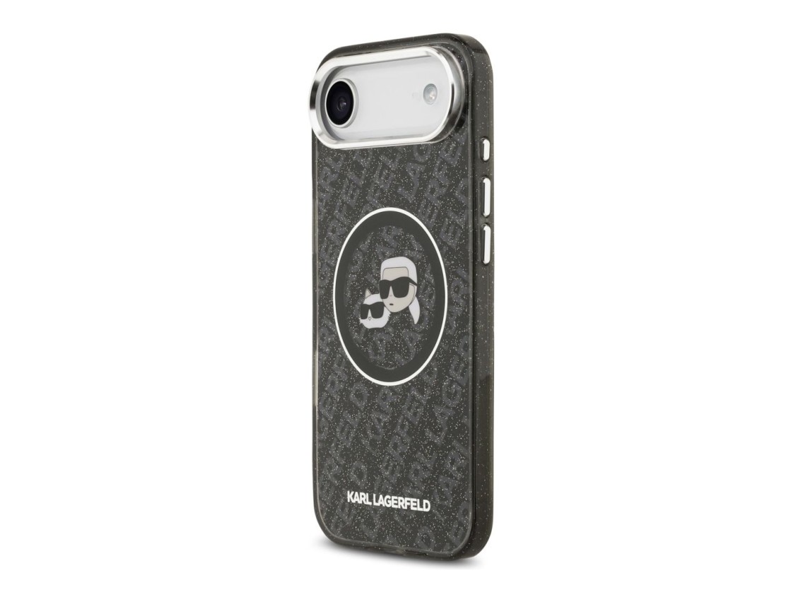 Capa MagSafe para iPhone Air com estampado de Karl Lagerfeld IML Glitter Karl & Choupette Heads - Pr