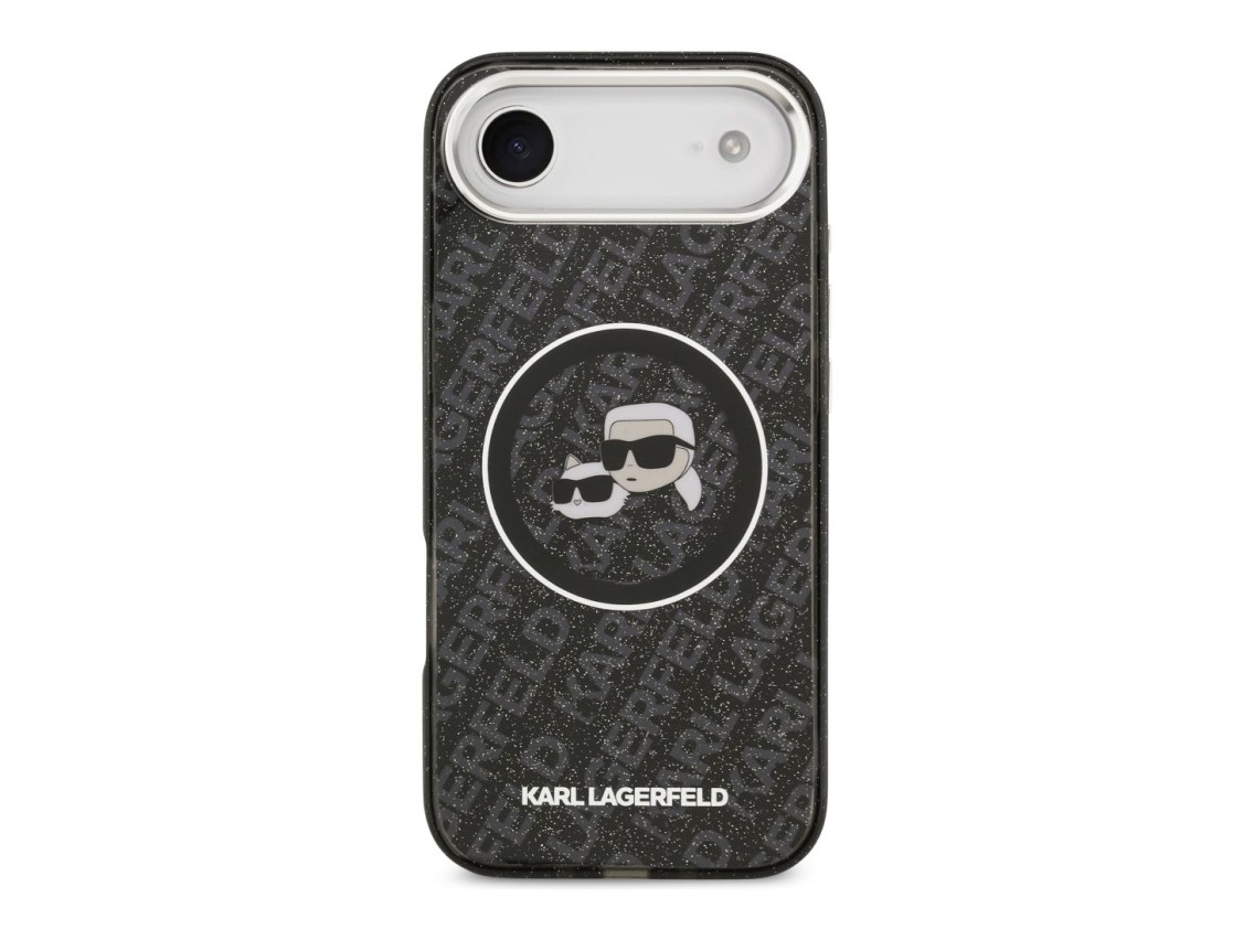 Capa MagSafe para iPhone Air com estampado de Karl Lagerfeld IML Glitter Karl & Choupette Heads - Pr