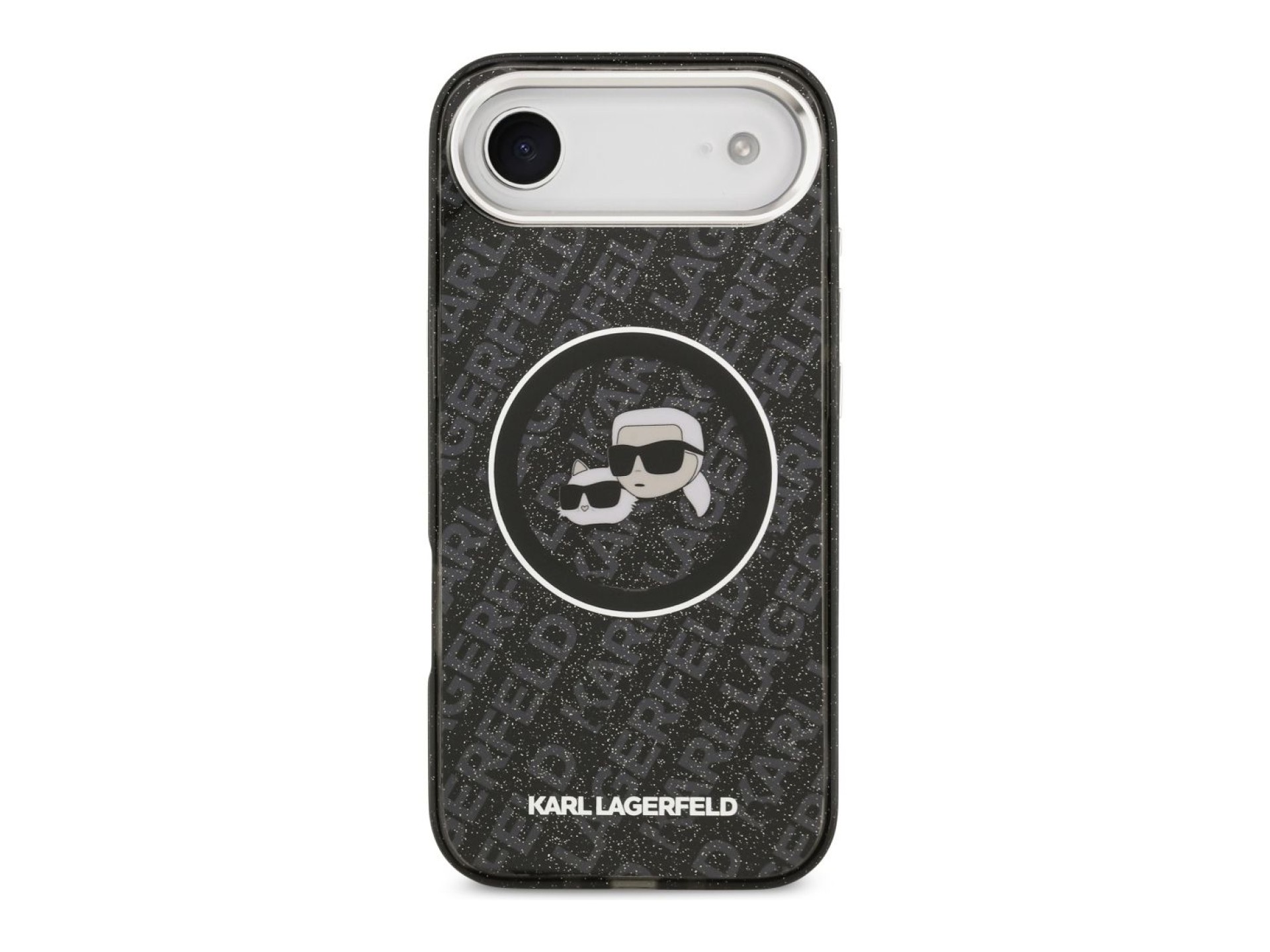 Capa MagSafe para iPhone Air com estampado de Karl Lagerfeld IML Glitter Karl & Choupette Heads - Pr