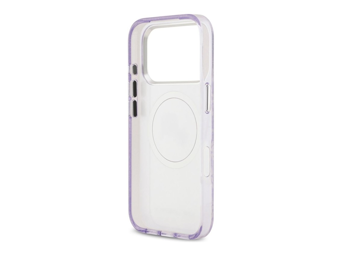 Funda MagSafe Karl Lagerfeld IML Glitter Karl & Choupette Heads para iPhone 17 Pro - Morado