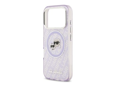 Karl Lagerfeld IML Glitter Karl & Choupette Heads Logo MagSafe Case for iPhone 17 Pro - Purple Karl Lagerfeld IML Glitter Karl & Choupette Heads Logo MagSafe Case for iPhone 17 Pro - Purple