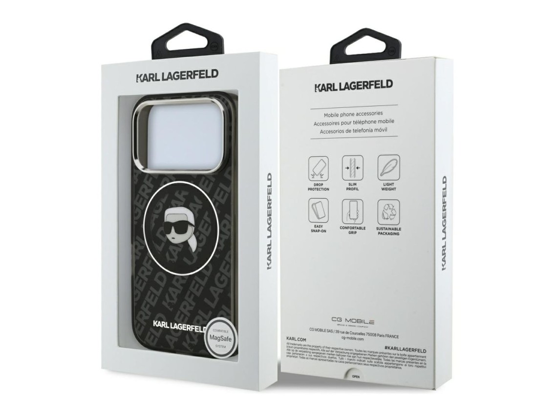 Karl Lagerfeld IML Karl Head Logo MagSafe Case for iPhone 17 Pro Max - Black