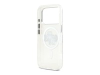 Karl Lagerfeld IML Glitter Karl & Choupette Sketch Logo MagSafe Case for iPhone 17 Pro - Clear