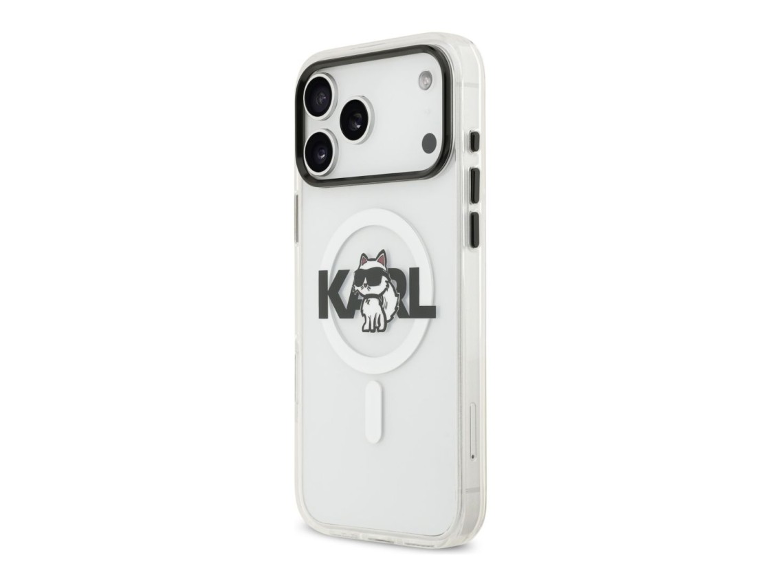 Karl Lagerfeld IML Choupette Sketch Logo MagSafe Case for iPhone 17 Pro - Clear
