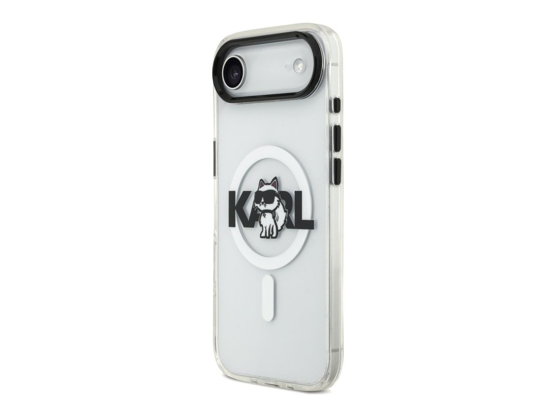 Funda para iPhone Air Karl Lagerfeld IML Choupette Sketch Logo MagSafe - Transparente