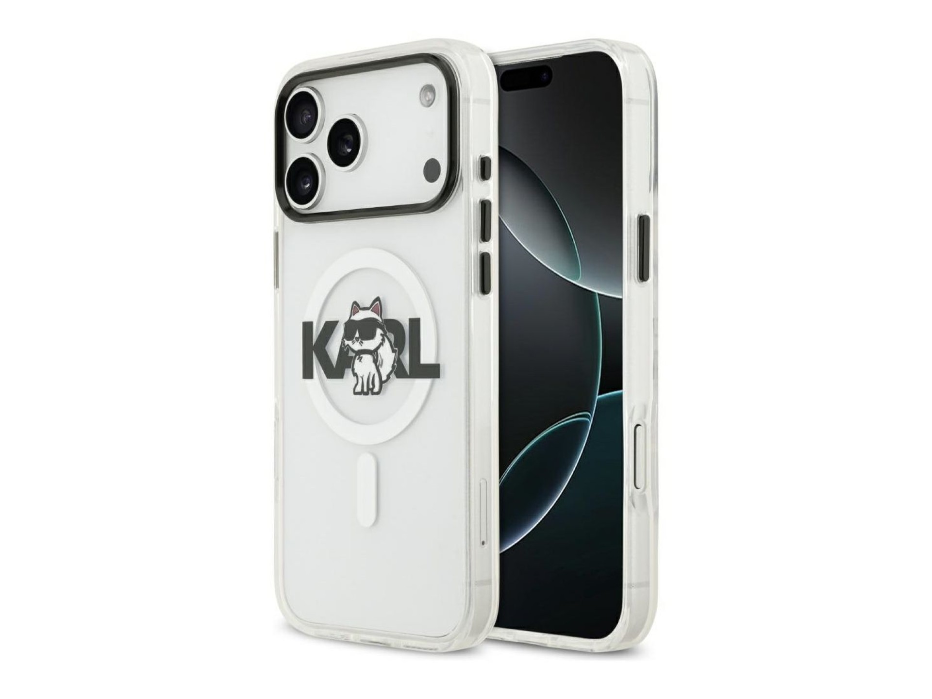 Karl Lagerfeld IML Choupette Sketch Logo MagSafe Case for iPhone 17 Pro - Clear