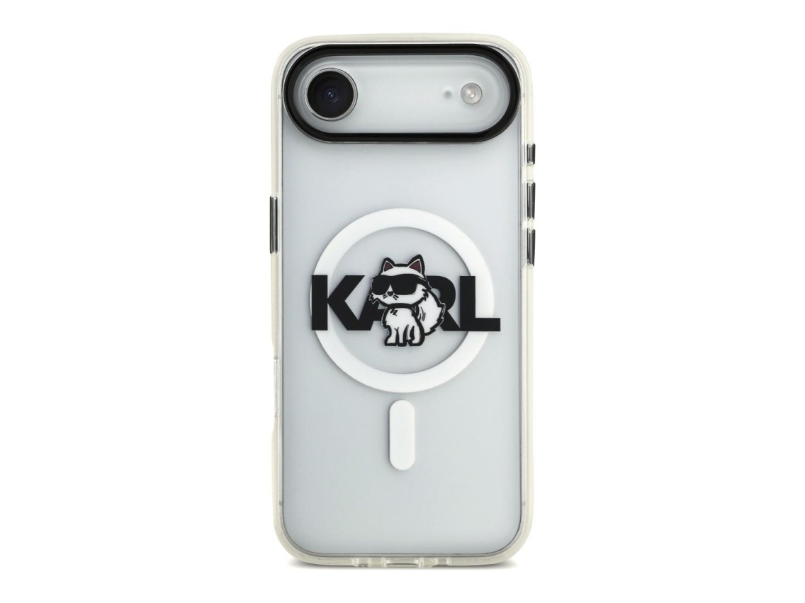 Funda para iPhone Air Karl Lagerfeld IML Choupette Sketch Logo MagSafe - Transparente