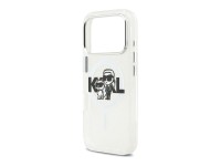 Karl Lagerfeld IML Glitter Karl & Choupette Sketch Logo MagSafe Case for iPhone 17 Pro - Clear
