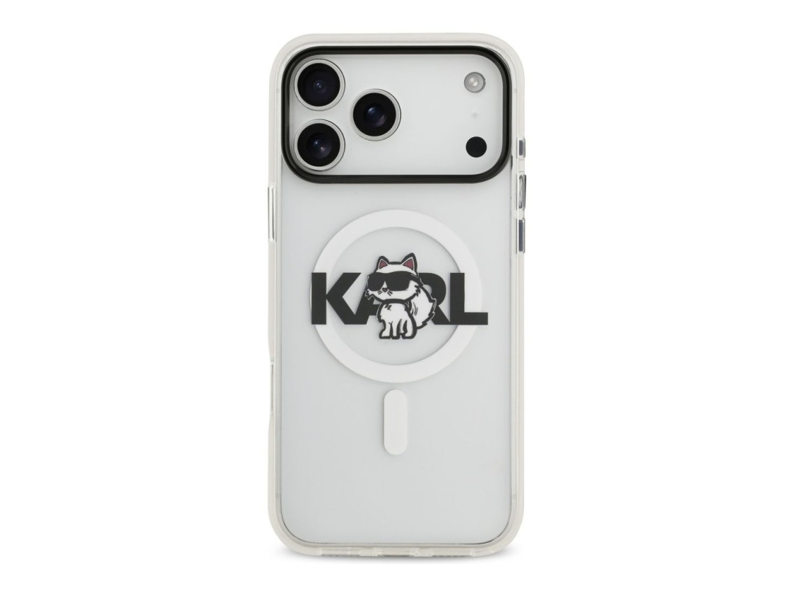 Karl Lagerfeld IML Choupette Sketch Logo MagSafe Case for iPhone 17 Pro - Clear