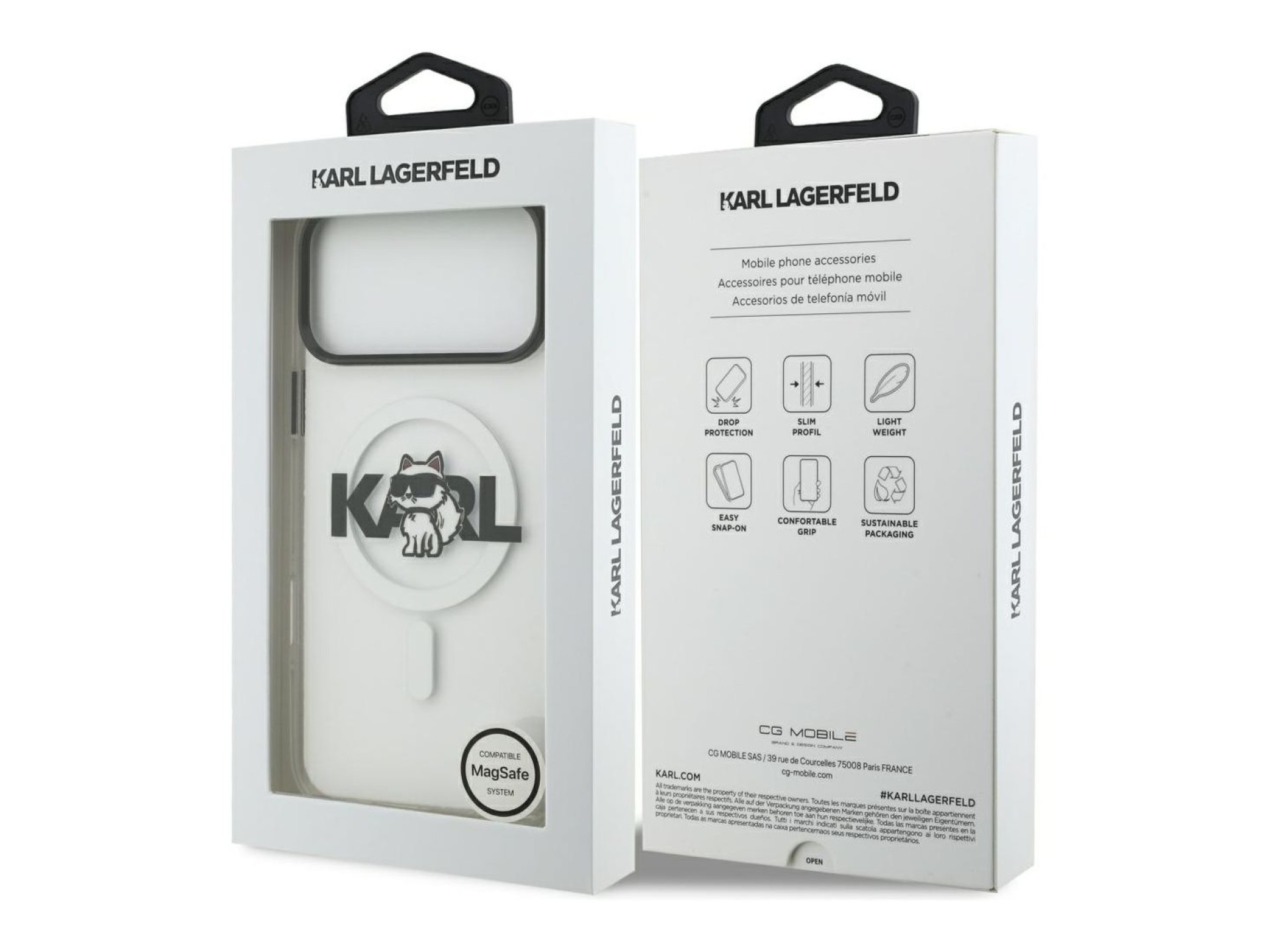 Karl Lagerfeld IML Choupette Sketch Logo MagSafe Case for iPhone 17 Pro - Clear