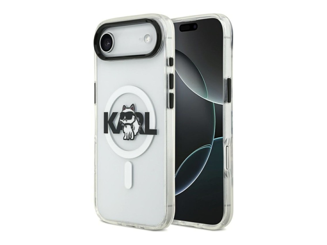 Funda para iPhone Air Karl Lagerfeld IML Choupette Sketch Logo MagSafe - Transparente