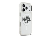 Karl Lagerfeld IML Glitter Karl & Choupette Sketch Logo MagSafe Case for iPhone 17 Pro - Clear
