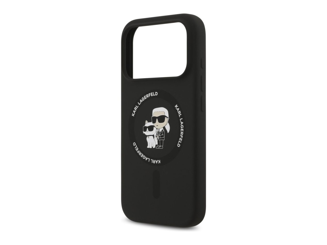 Karl Lagerfeld Silicone Karl&Choupette Ring MagSafe Case for iPhone 17 Pro - Black