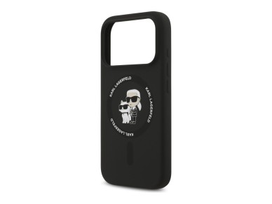 Karl Lagerfeld Silicone Karl&Choupette Ring MagSafe Case for iPhone 17 Pro - Black Karl Lagerfeld Silicone Karl&Choupette Ring MagSafe Case for iPhone 17 Pro - Black