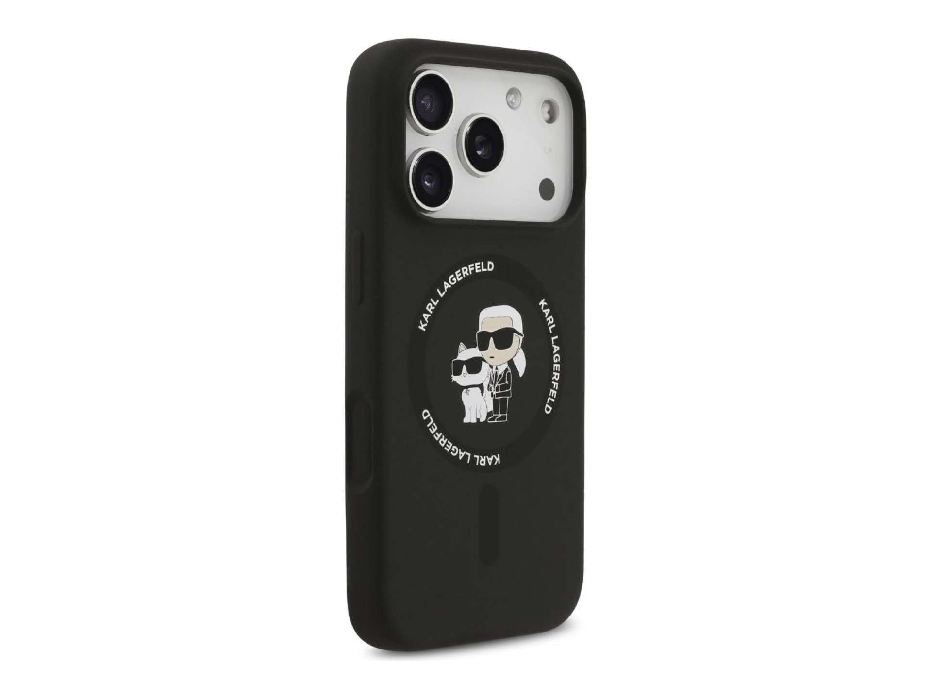 Capa MagSafe Karl Lagerfeld Silicone Karl&Choupette Ring para iPhone 17 Pro - Preta