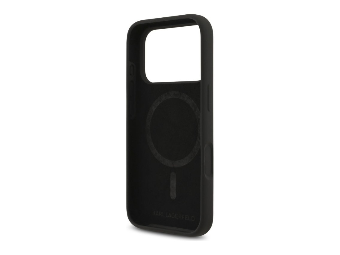 Karl Lagerfeld Silicone Karl&Choupette Ring MagSafe Case for iPhone 17 Pro - Black