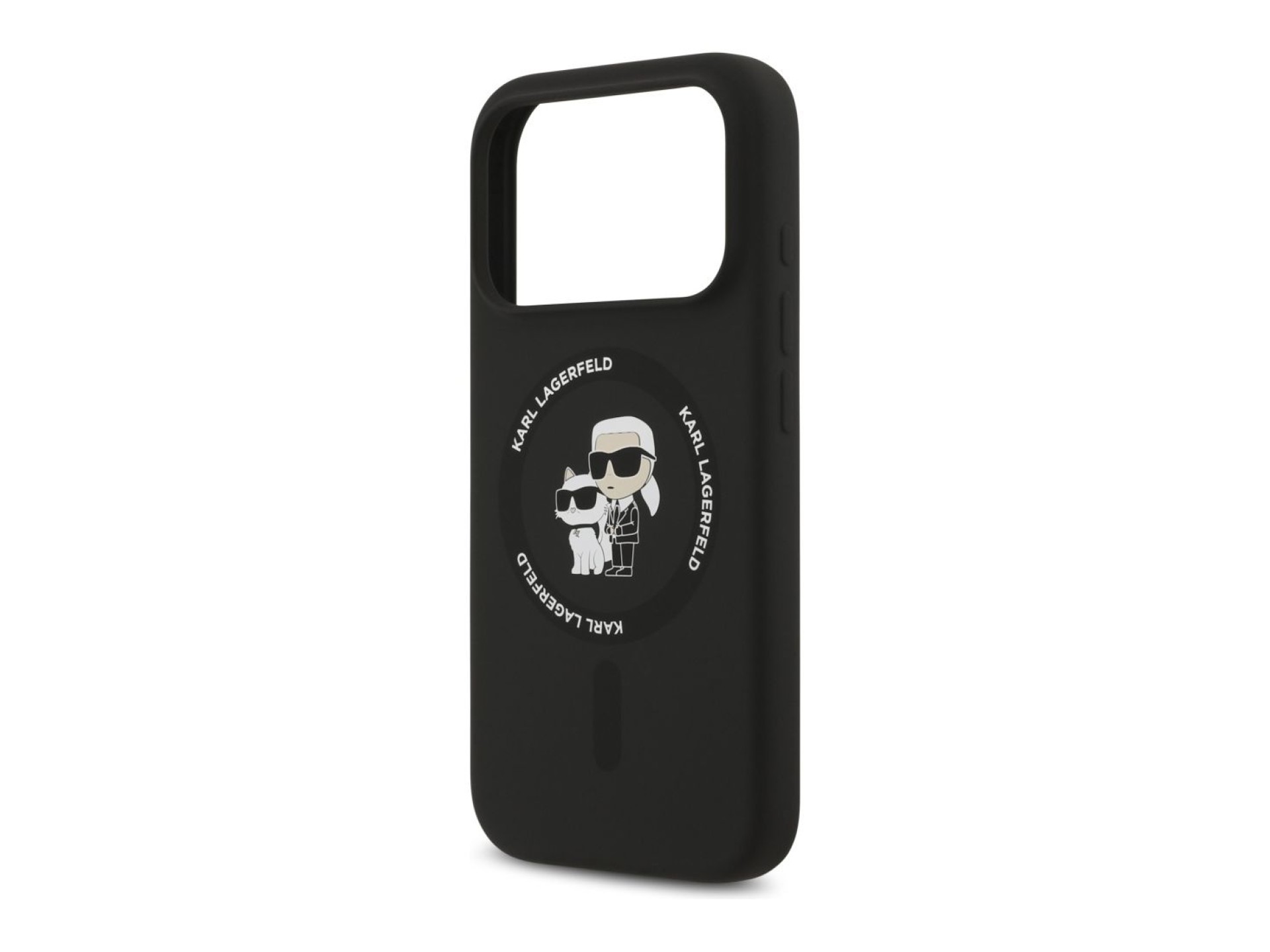 Capa MagSafe Karl Lagerfeld Silicone Karl&Choupette Ring para iPhone 17 Pro - Preta