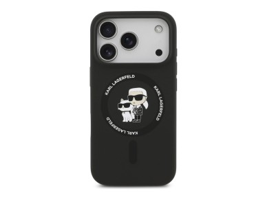 Karl Lagerfeld Silicone Karl&Choupette Ring MagSafe Case for iPhone 17 Pro - Black Karl Lagerfeld Silicone Karl&Choupette Ring MagSafe Case for iPhone 17 Pro - Black