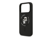 Capa MagSafe em silicone Karl Lagerfeld Karl&Choupette Ring para iPhone 17 Pro Max - Preta