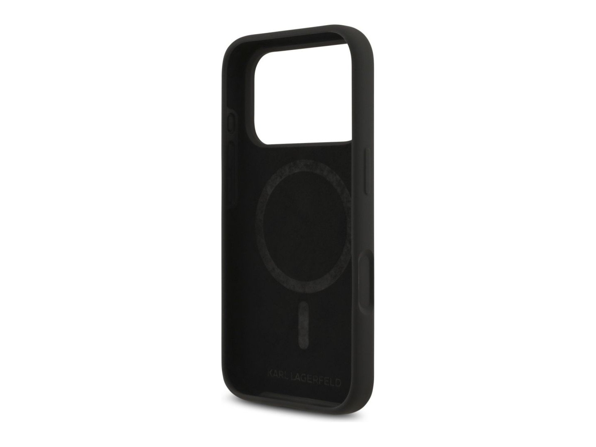 Capa MagSafe em silicone Karl Lagerfeld Karl&Choupette Ring para iPhone 17 Pro Max - Preta