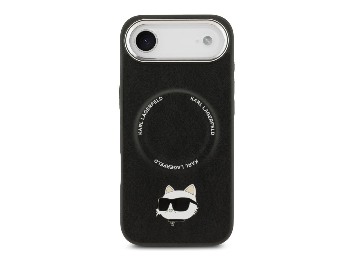 Capa MagSafe Karl Lagerfeld Choupette Pin para iPhone Air Preta