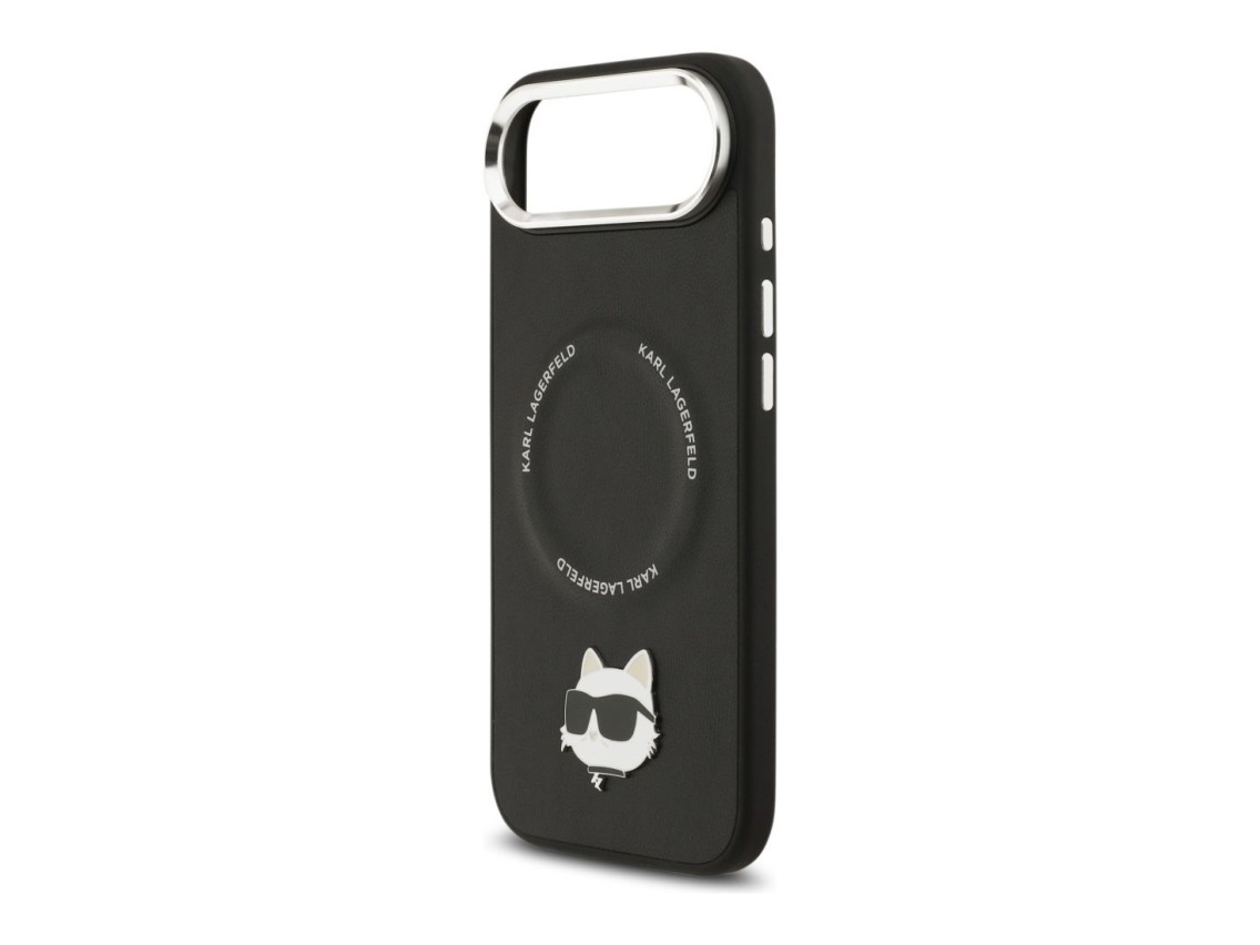 Capa MagSafe Karl Lagerfeld Choupette Pin para iPhone Air Preta