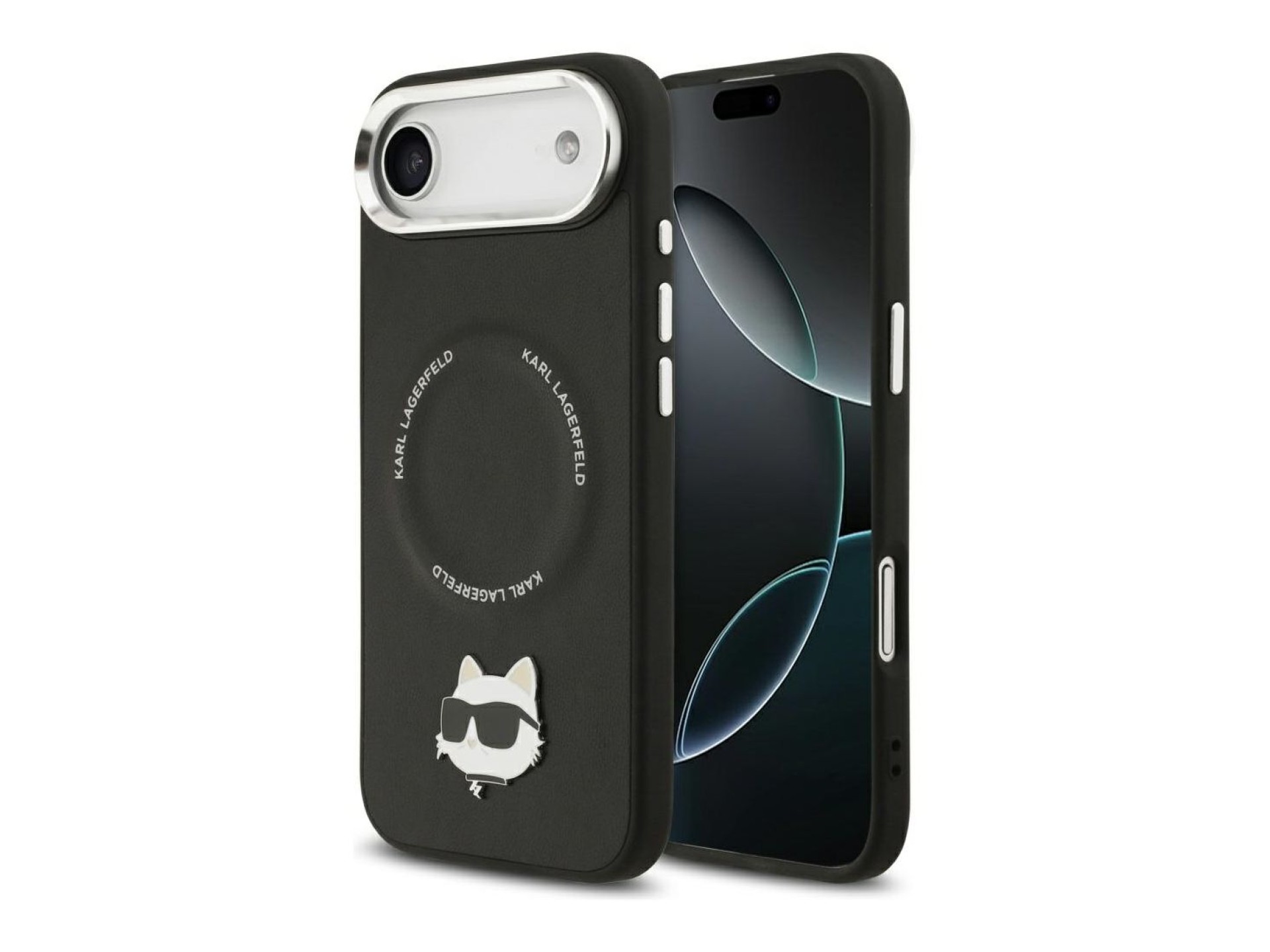 Capa MagSafe Karl Lagerfeld Choupette Pin para iPhone Air Preta