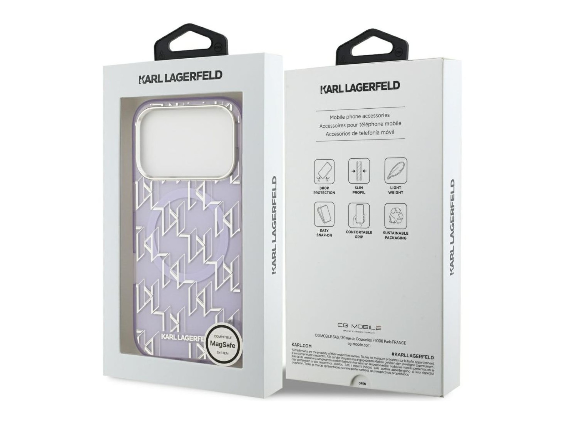 Capa MagSafe Karl Lagerfeld IML KL Monogram para iPhone 17 Pro - Roxo