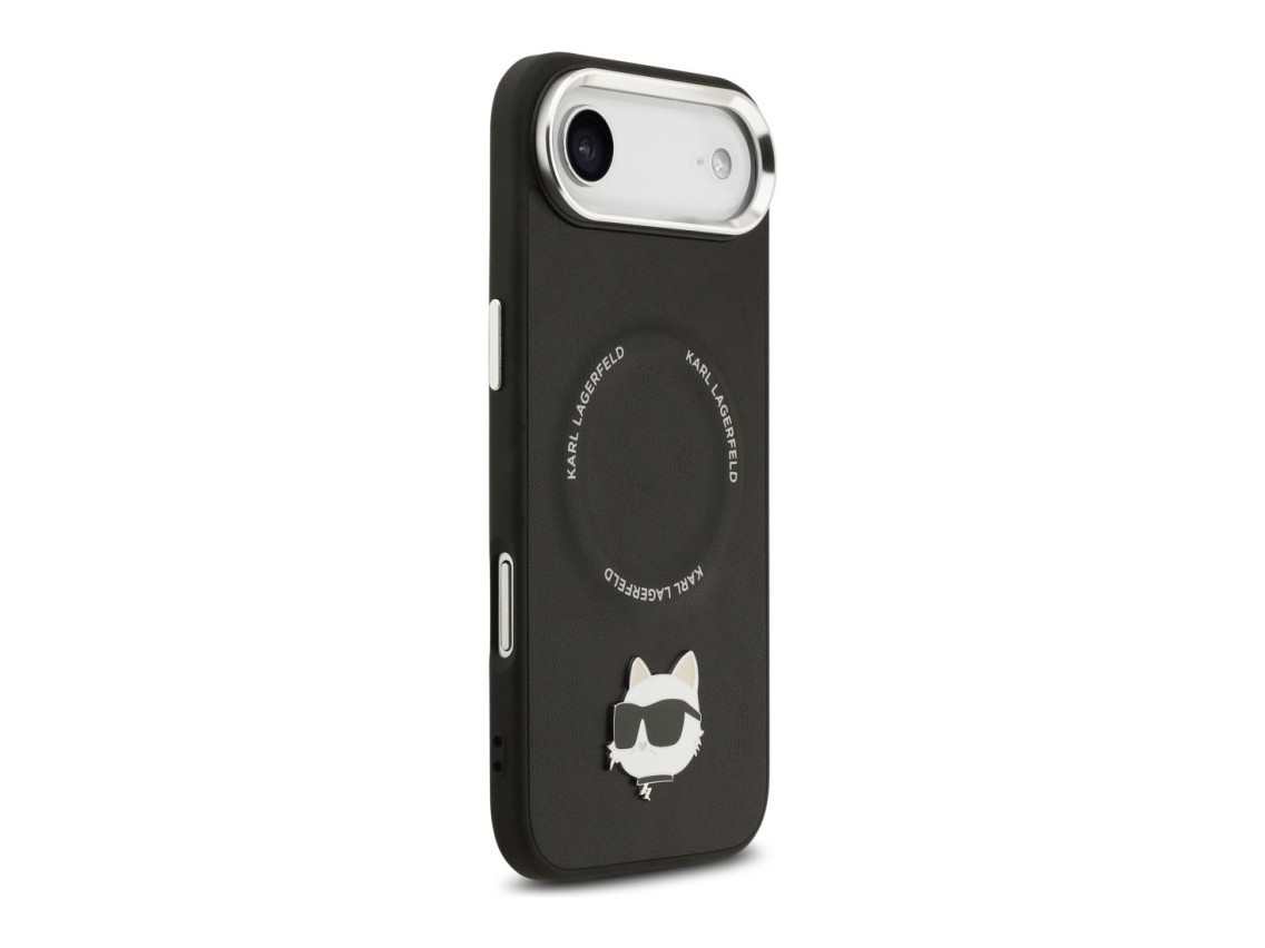 Capa MagSafe Karl Lagerfeld Choupette Pin para iPhone Air Preta
