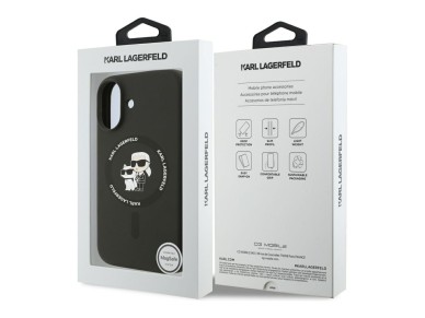 Karl Lagerfeld Silicone Karl&Choupette Ring MagSafe Case for iPhone 17 - Black Karl Lagerfeld Silicone Karl&Choupette Ring MagSafe Case for iPhone 17 - Black