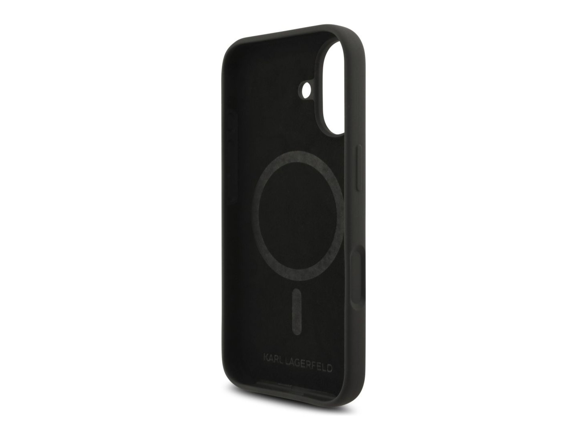 Funda de silicona Karl&Choupette Ring MagSafe de Karl Lagerfeld para iPhone 17 - Negra