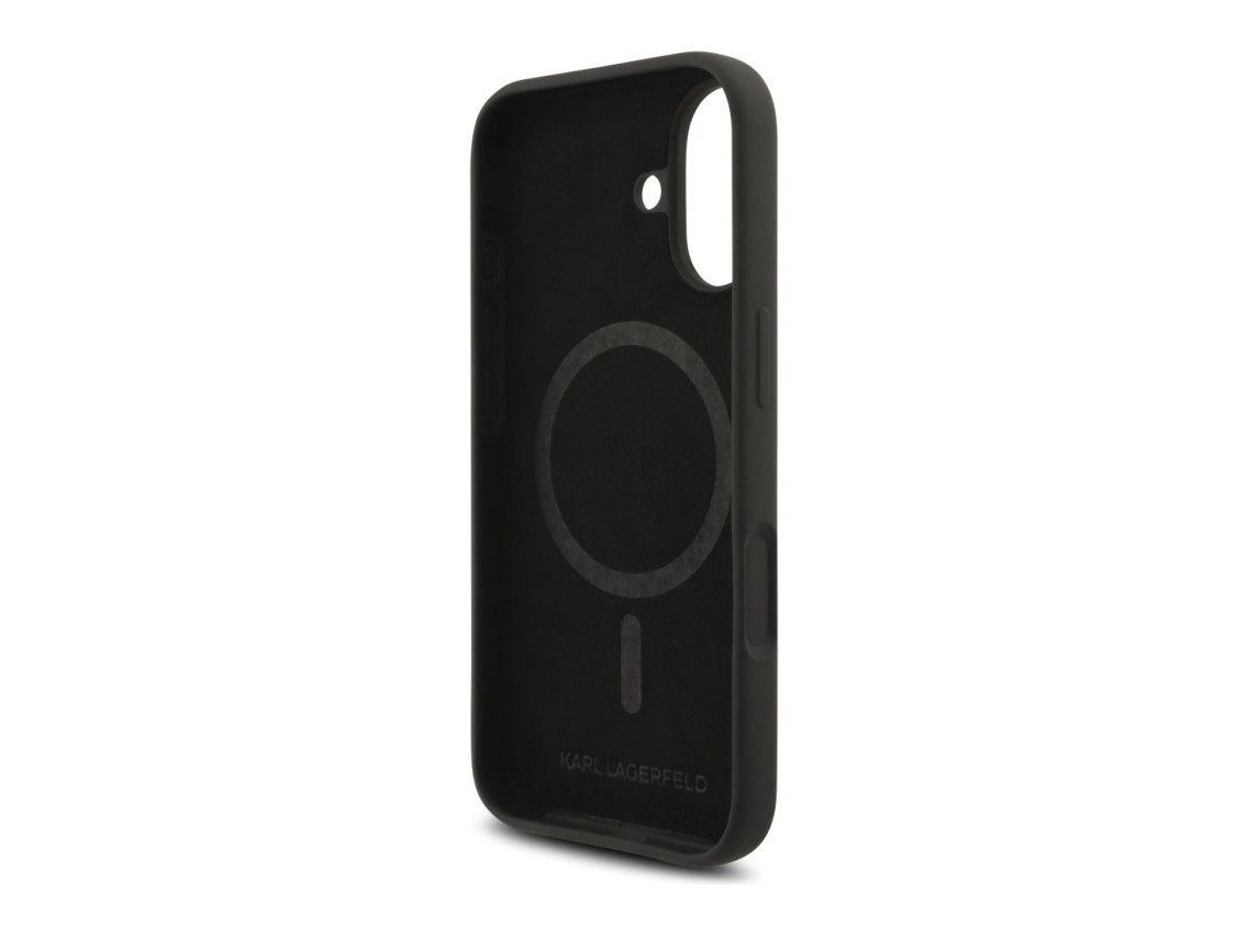 Funda de silicona Karl&Choupette Ring MagSafe de Karl Lagerfeld para iPhone 17 - Negra