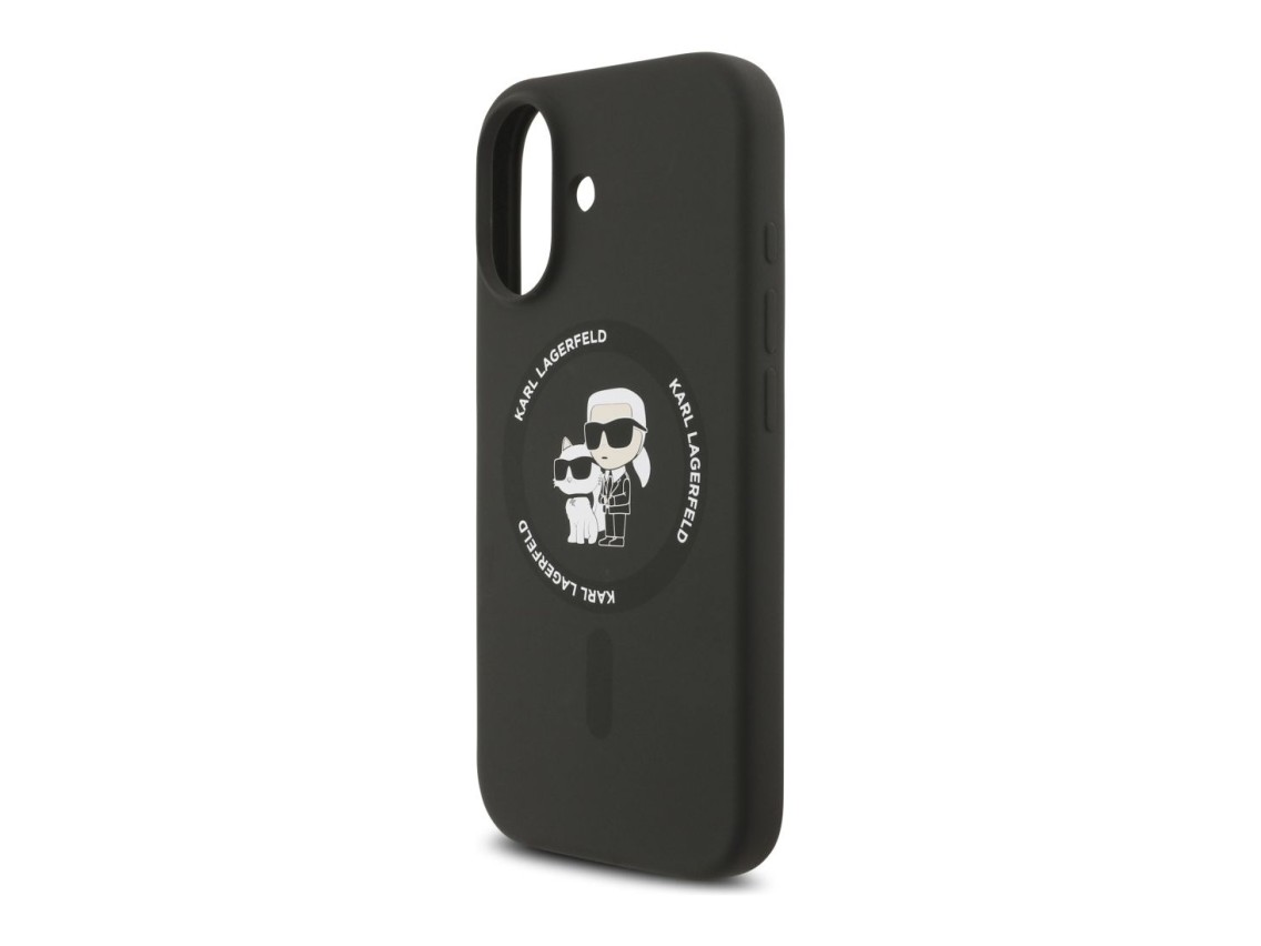 Funda de silicona Karl&Choupette Ring MagSafe de Karl Lagerfeld para iPhone 17 - Negra
