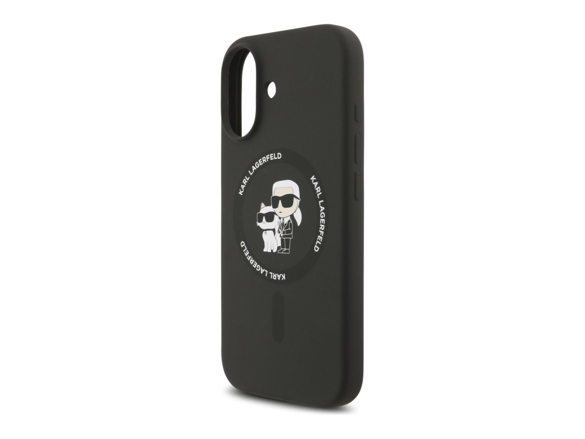 Funda de silicona Karl&Choupette Ring MagSafe de Karl Lagerfeld para iPhone 17 - Negra