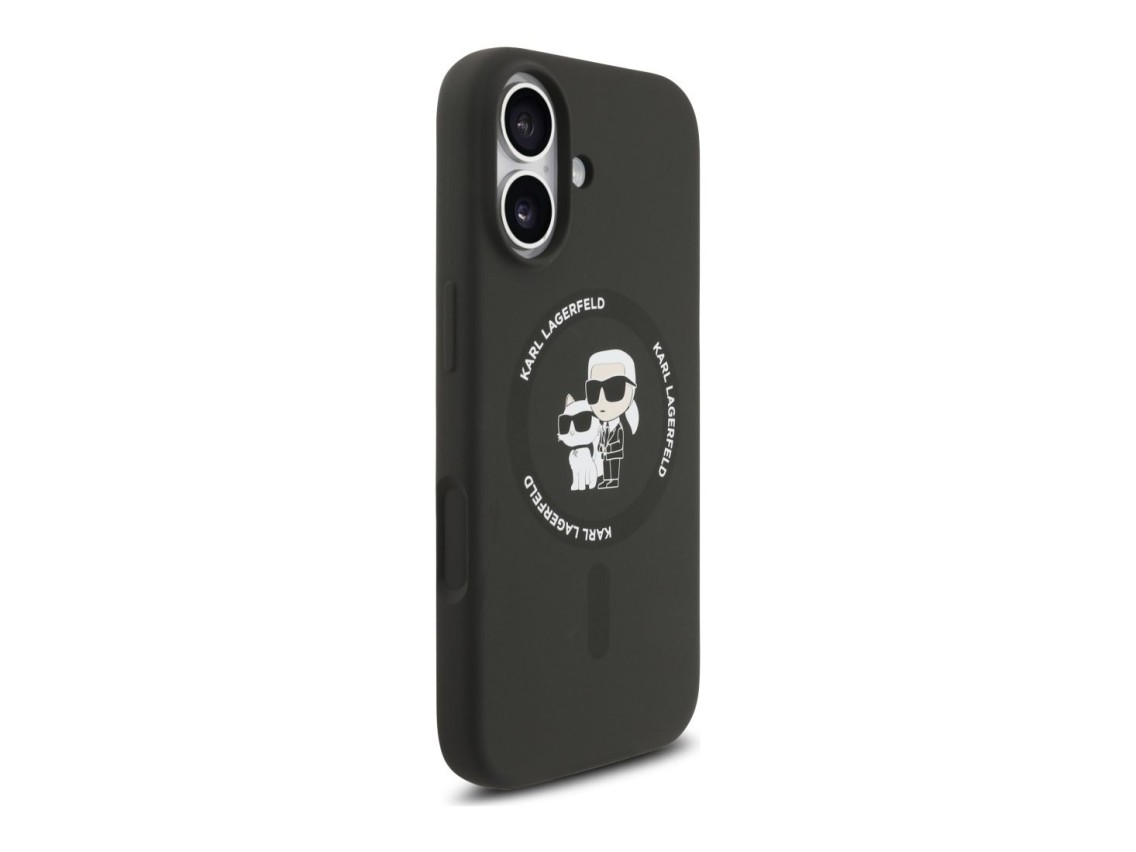 Funda de silicona Karl&Choupette Ring MagSafe de Karl Lagerfeld para iPhone 17 - Negra