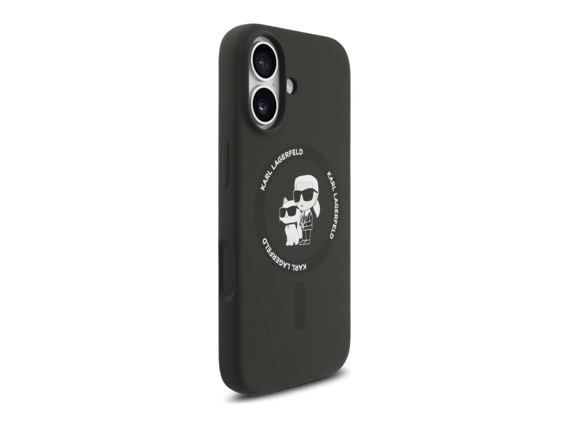 Funda de silicona Karl&Choupette Ring MagSafe de Karl Lagerfeld para iPhone 17 - Negra