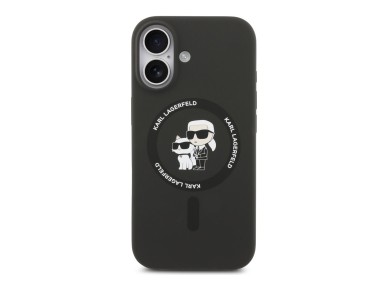 Karl Lagerfeld Silicone Karl&Choupette Ring MagSafe Case for iPhone 17 - Black Karl Lagerfeld Silicone Karl&Choupette Ring MagSafe Case for iPhone 17 - Black
