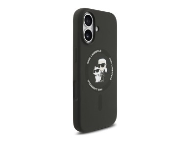 Karl Lagerfeld Silicone Karl&Choupette Ring MagSafe Case for iPhone 17 - Black Karl Lagerfeld Silicone Karl&Choupette Ring MagSafe Case for iPhone 17 - Black