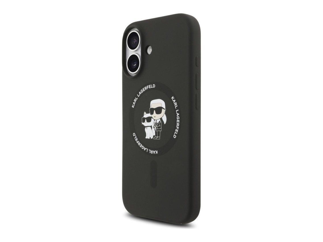 Funda de silicona Karl&Choupette Ring MagSafe de Karl Lagerfeld para iPhone 17 - Negra