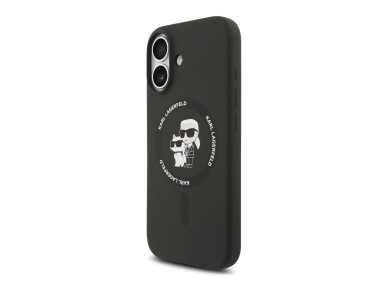 Karl Lagerfeld Silicone Karl&Choupette Ring MagSafe Case for iPhone 17 - Black Karl Lagerfeld Silicone Karl&Choupette Ring MagSafe Case for iPhone 17 - Black