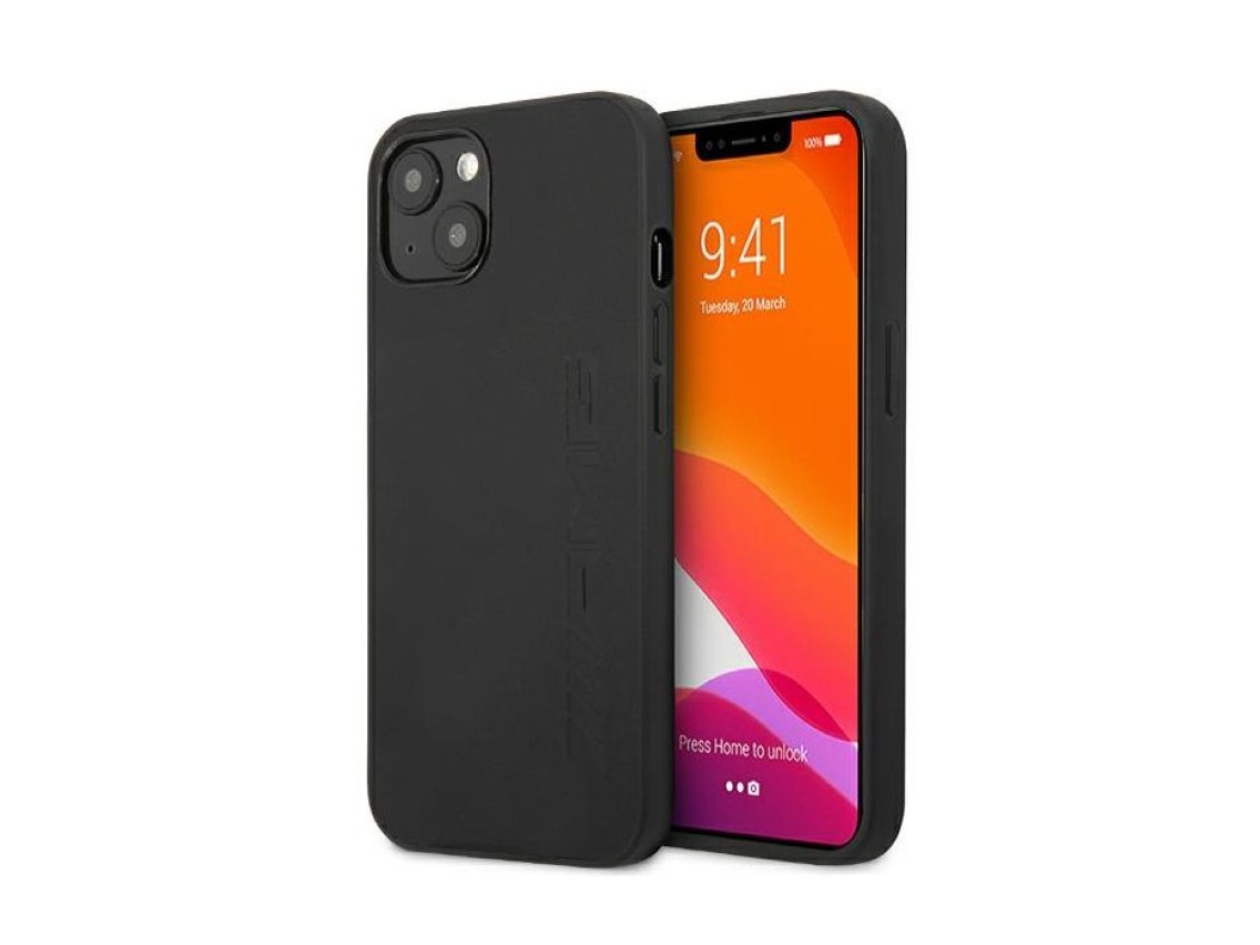 Mercedes AMG Leather Hot Stamped Case for iPhone 13 / 14 / 15 - Black