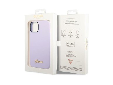 Guess Silicone Vintage Gold Logo Case for iPhone 14 / 15 Plus - Purple Guess Silicone Vintage Gold Logo Case for iPhone 14 / 15 Plus - Purple