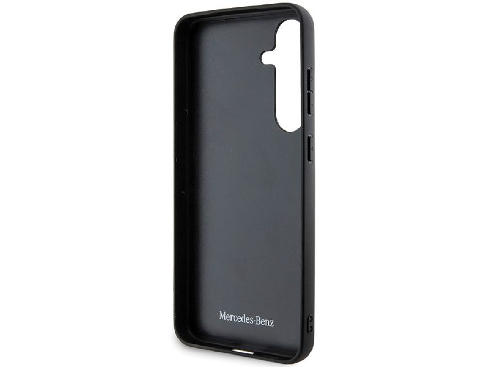 Capa Mercedes em couro com costuras curvas para Samsung Galaxy S24 - preta