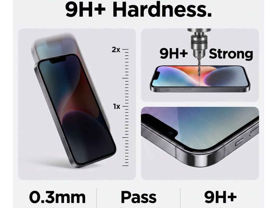 Tech-Protect OneTouch Set Spy+ - Pack de 2 Películas de Vidro Temperado para Privacidade para iPhone
