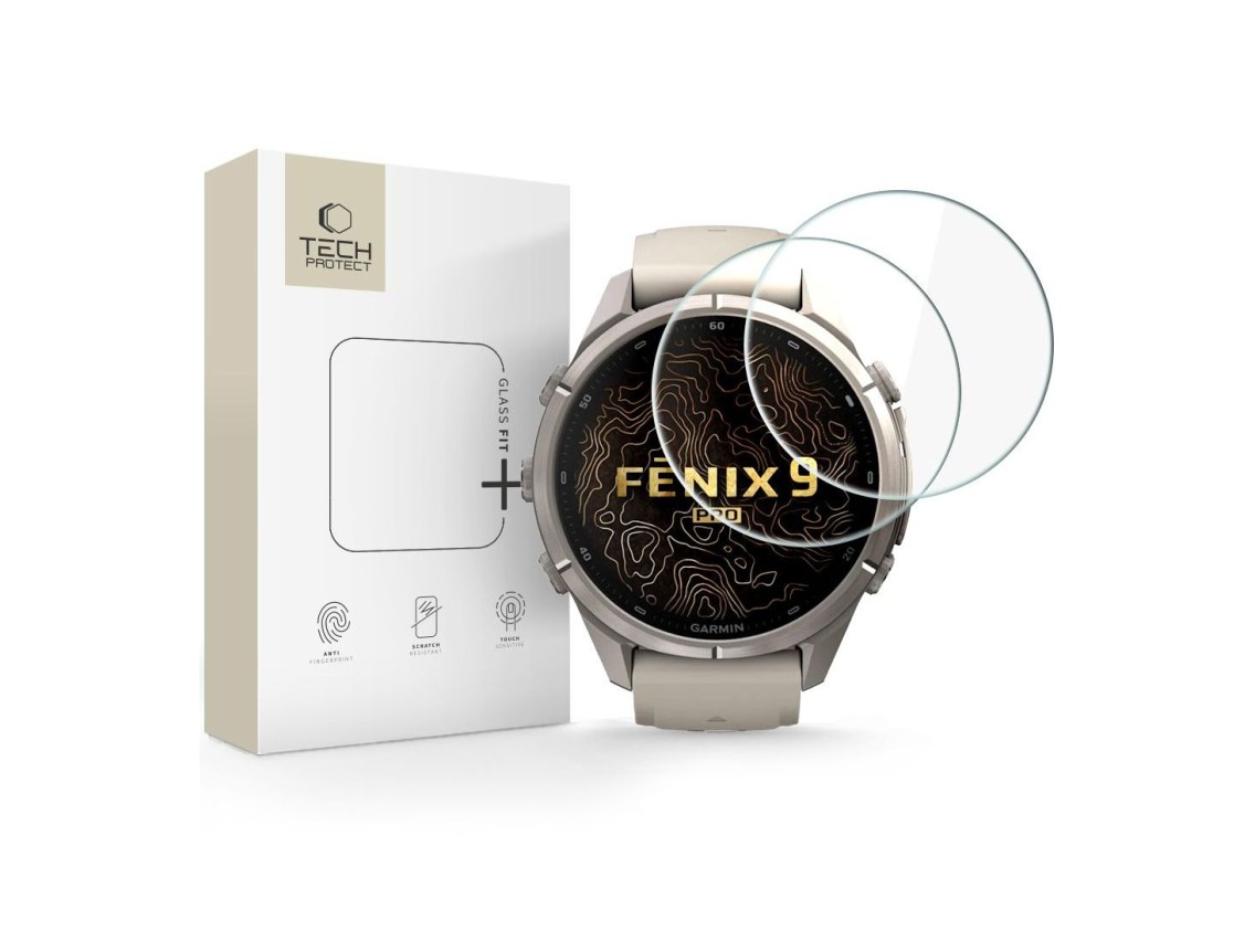 Tech-Protect Glass Fit+ Pack de 2 Películas de Vidro Temperado para Garmin Fenix ????9 Pro 43mm
