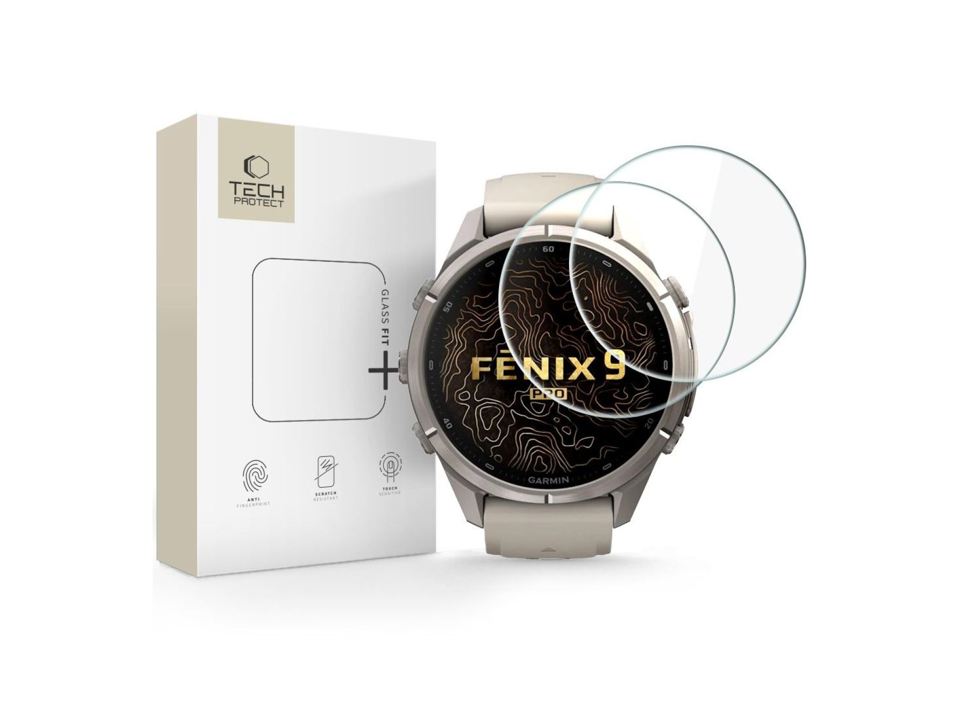 Tech-Protect Glass Fit+ Pack de 2 Películas de Vidro Temperado para Garmin Fenix ????9 Pro 43mm