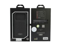 Capa em pele Audi MagSafe para iPhone 18 Pro/17 Pro - Preto Capa em pele Audi MagSafe para iPhone 18 Pro/17 Pro - Preto